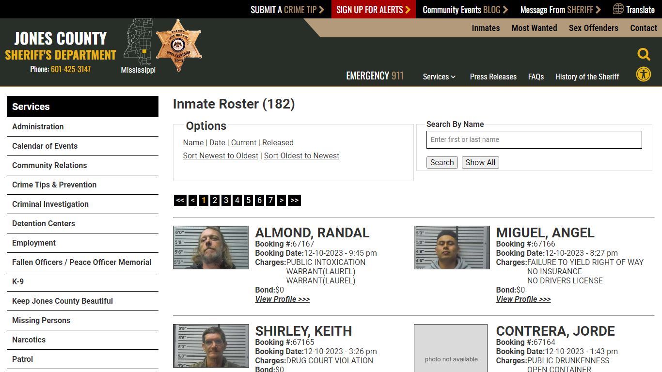 Inmate Roster - Current Inmates Booking Date Descending - Jones County ...