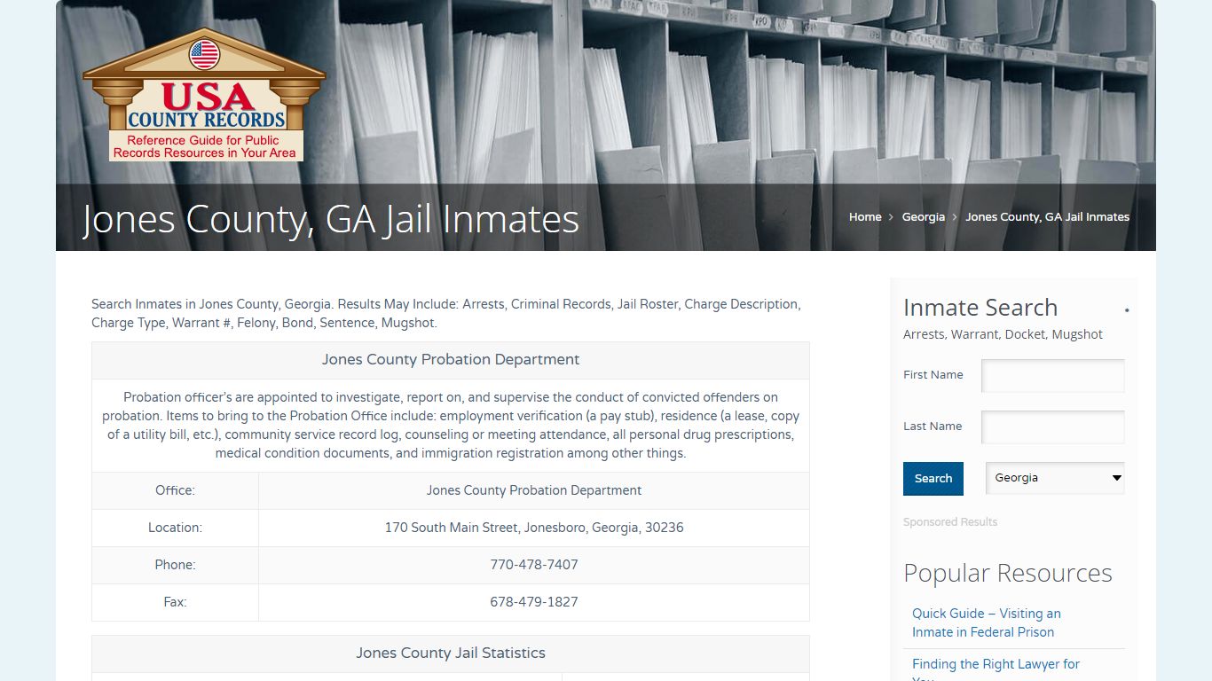 Jones County, GA Jail Inmates | Name Search - USA County Records