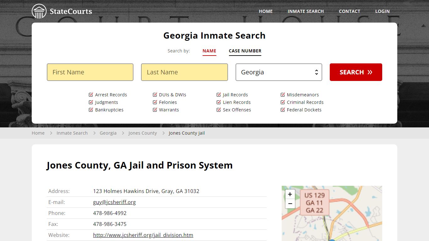 Jones County Jail Inmate Records Search, Georgia - StateCourts